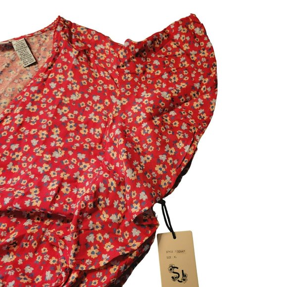 NWOT Sincerely Jules Womans Size XL Floral Dress Ruffles Flutter Sleeves - Picture 9 of 9
